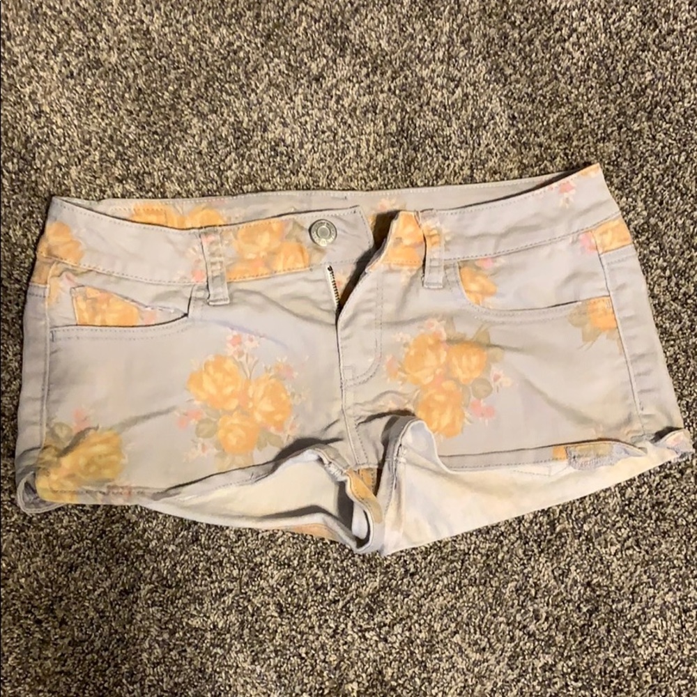 Floral American eagle denim shorts